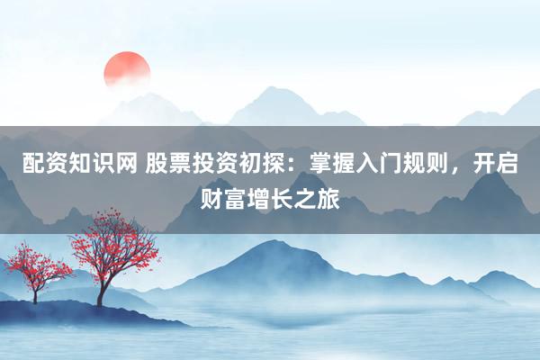 配资知识网 股票投资初探：掌握入门规则，开启财富增长之旅