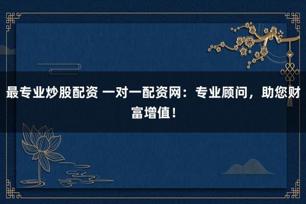 最专业炒股配资 一对一配资网：专业顾问，助您财富增值！