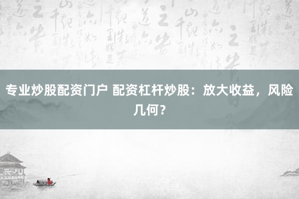 专业炒股配资门户 配资杠杆炒股：放大收益，风险几何？