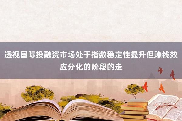 透视国际投融资市场处于指数稳定性提升但赚钱效应分化的阶段的走
