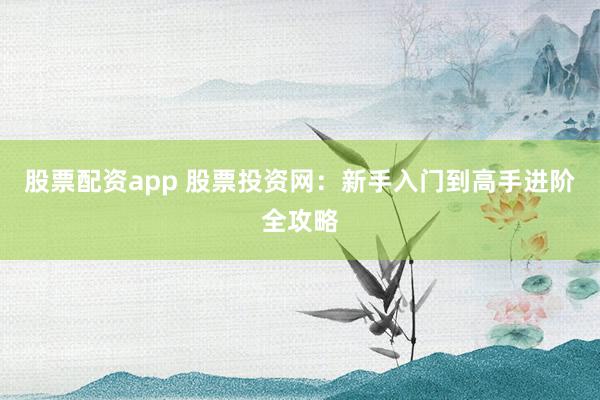 股票配资app 股票投资网：新手入门到高手进阶全攻略